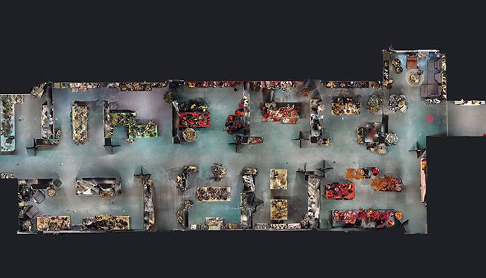 Draufsicht Virtueller Rundgang Musterraum Winter 2022