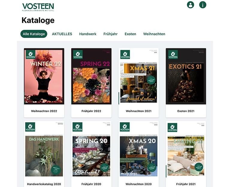 Unsere Kataloge in der Vosteen App für IOS/Android