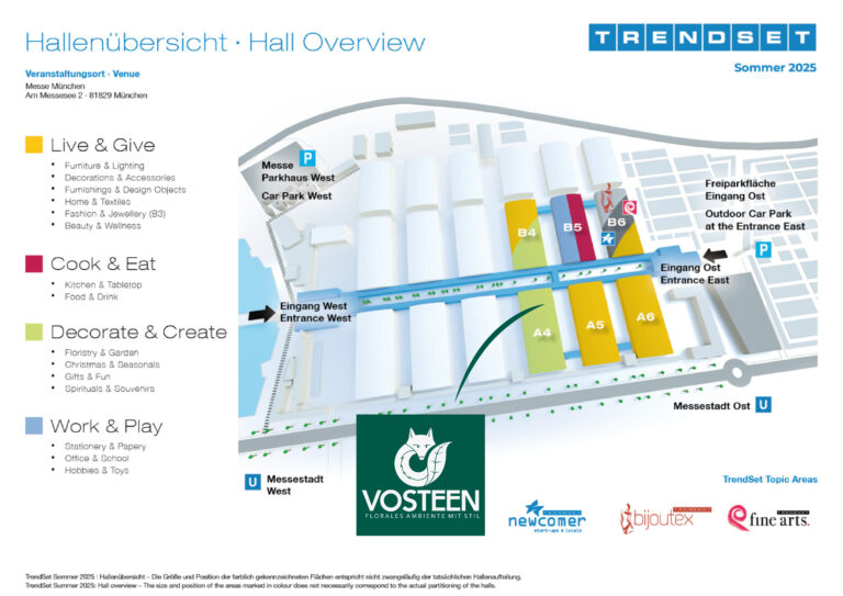Vosteen • Floristenbedarf • Gelaendeplan Trendset Muenchen Sommer 2025