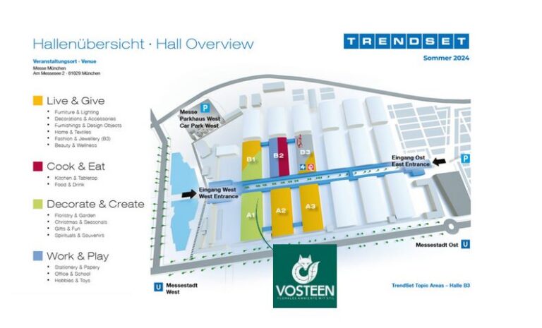Vosteen &bull; Floristenbedarf &bull; Trendset Hallenplan Januar 2026